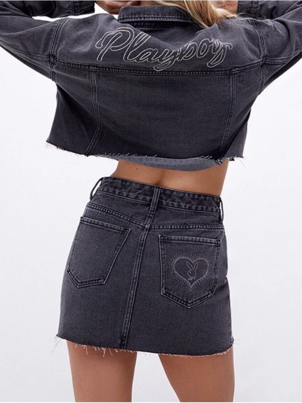 Pacsun X Playboy High Waisted Denim Skirt